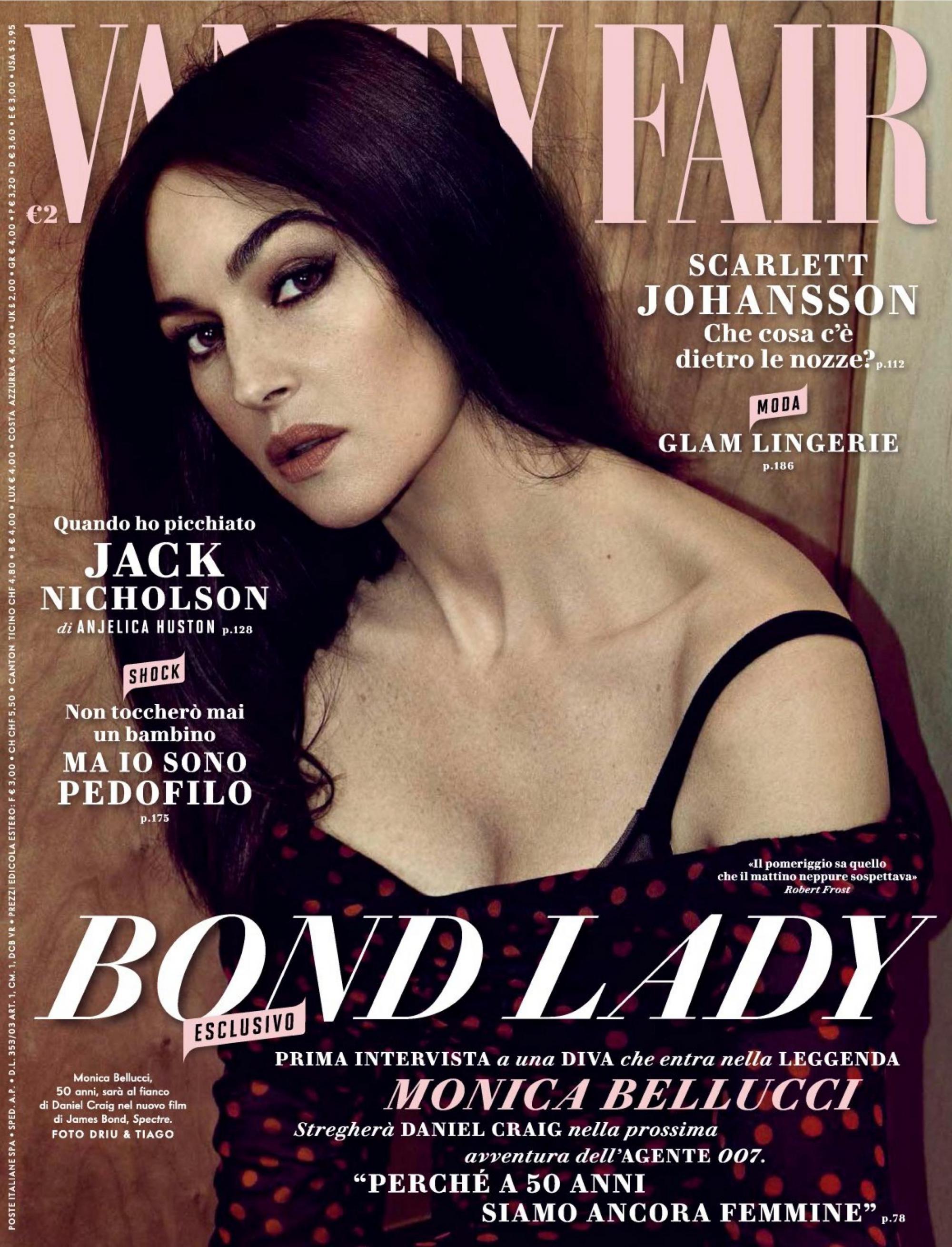 Monica Bellucci sulla copertina del numero di dicembre 2014 di Vanity Fair Italia, fotografata da Driu & Tiago.