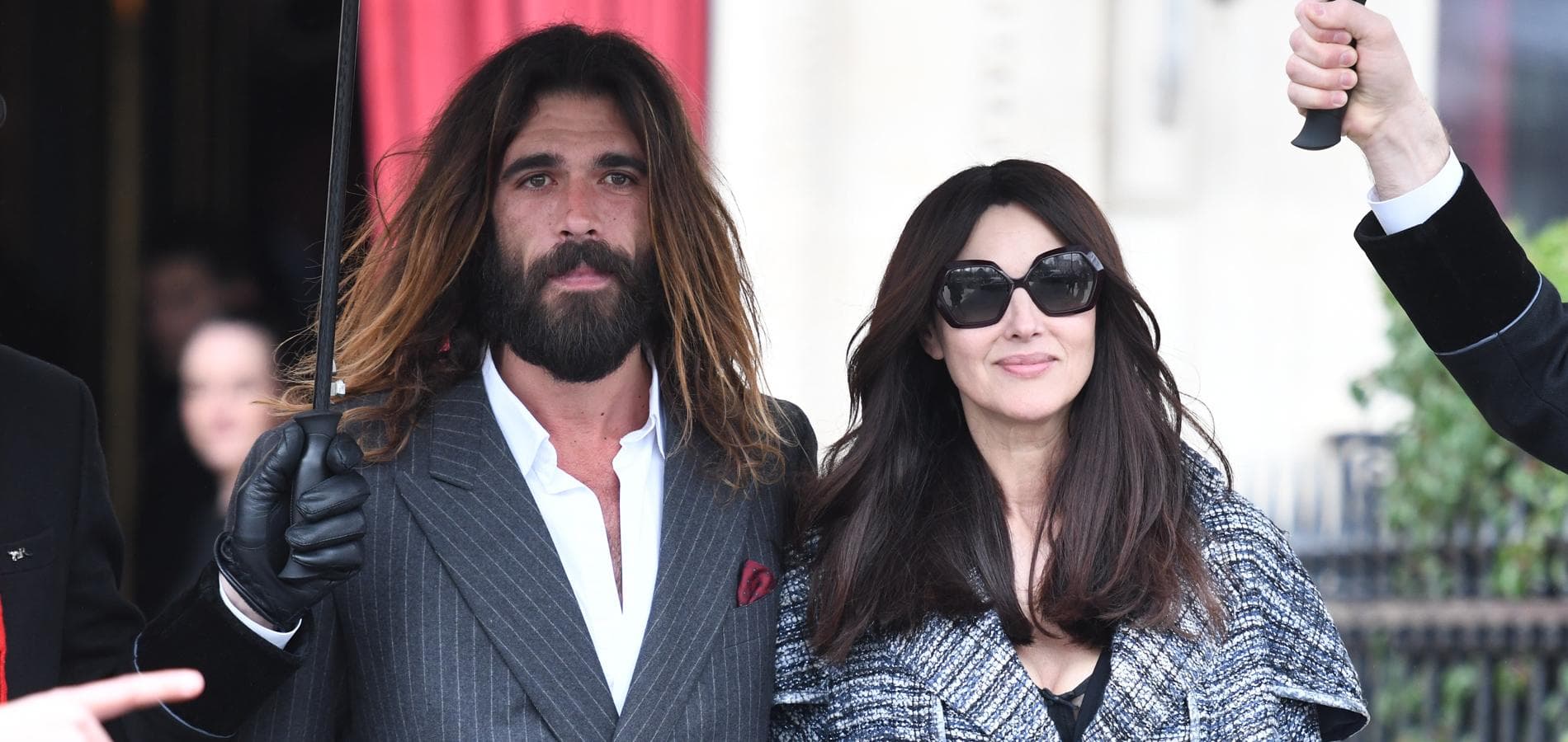 Monica Bellucci and Nicolas Lefebvre at Paris Fashion Week