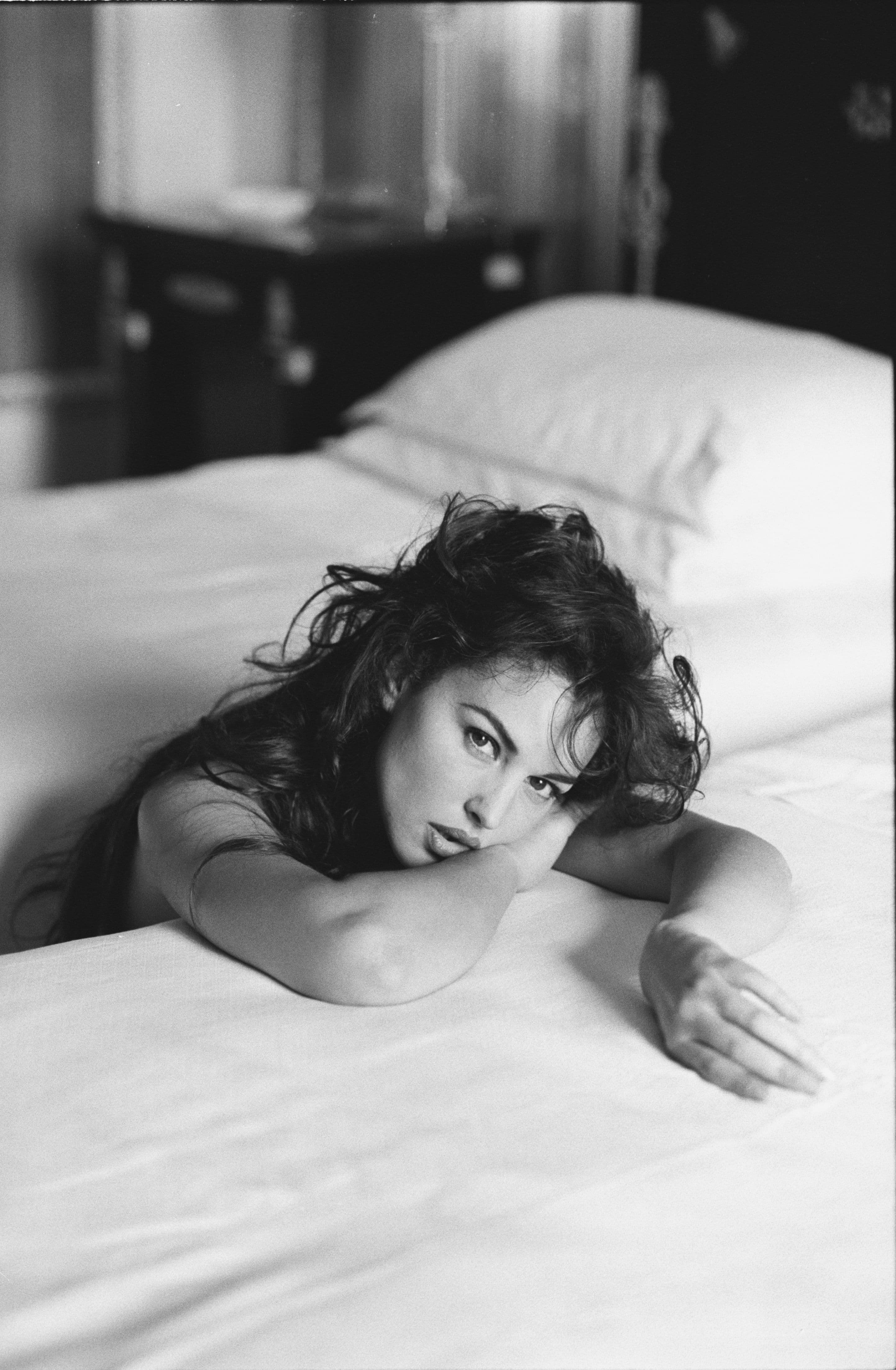 Monica Bellucci photographed by Andrea Blanch, 1996.