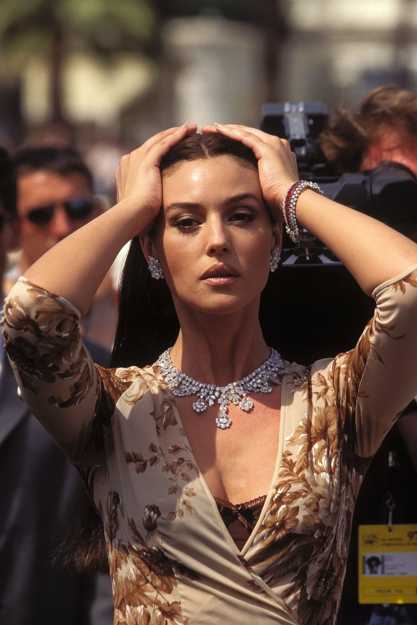 Bellucci is photographed at the 1997 Cannes Film Festival with the poised elegance that would become her signature.
