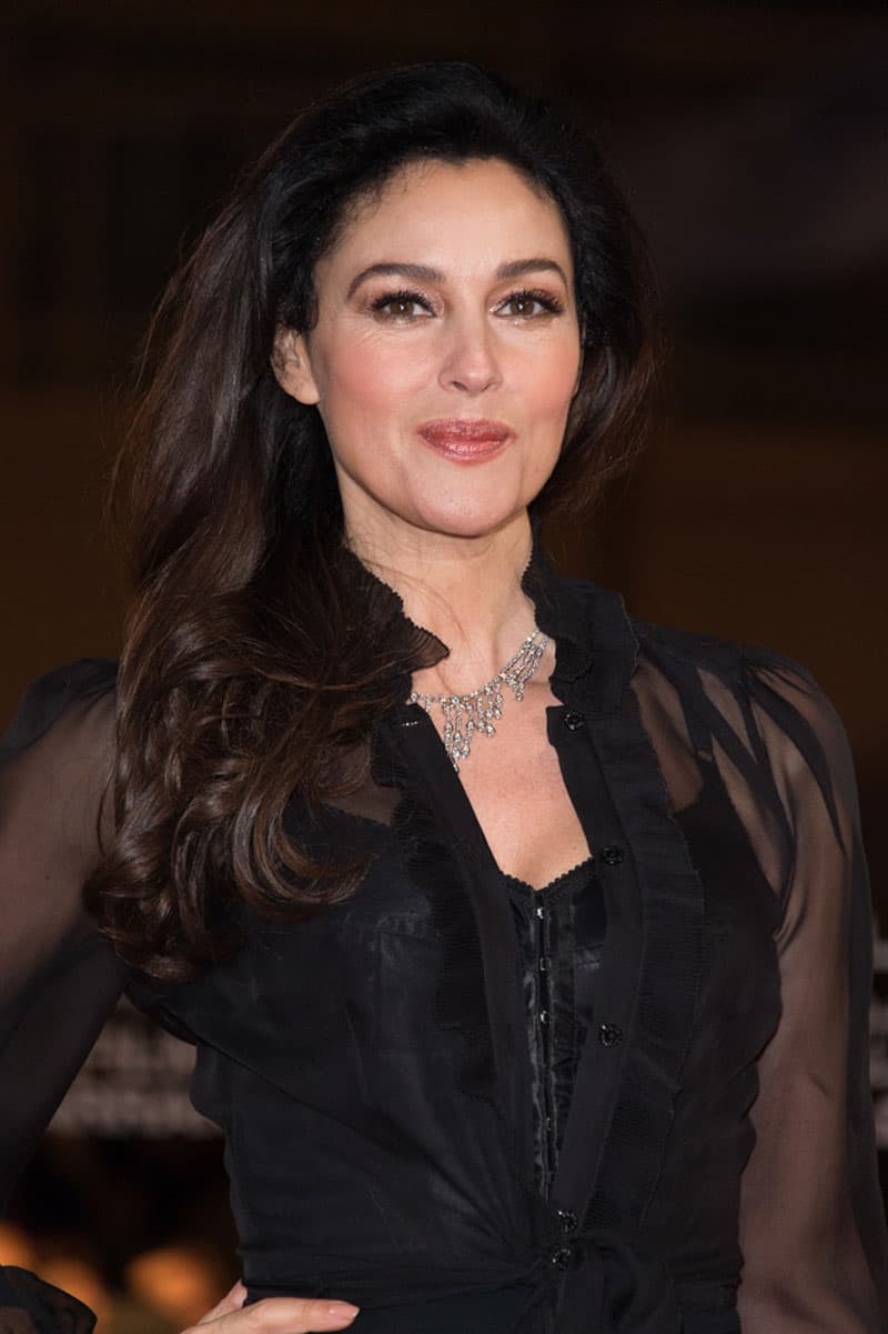 A portrait of Monica Bellucci under the festival lights in Marrakech.