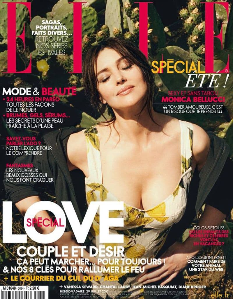 Elle, 2016 Model : Monica Bellucci Photographer : Paul Schmidt Art : Germain Chauveau Stylist : Barbara Loison Make up : Letizia Carnevale Hair: John Nollet