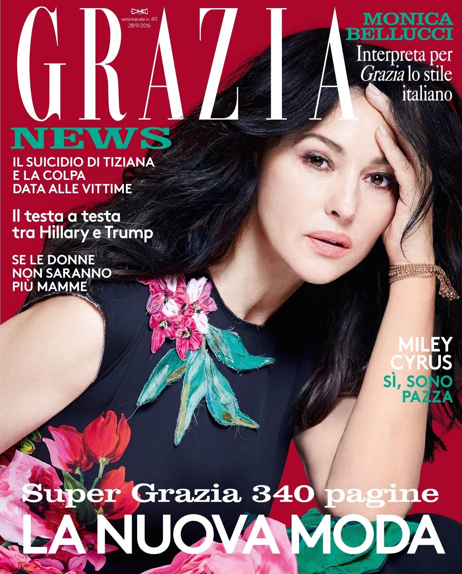 Grazia Italia, September 2016 Model: Monica Bellucci Photographer: Ralph Wenig Stylist: Tamara Gianoglio Makeup: Christophe Danchaud Hair: John Nollet