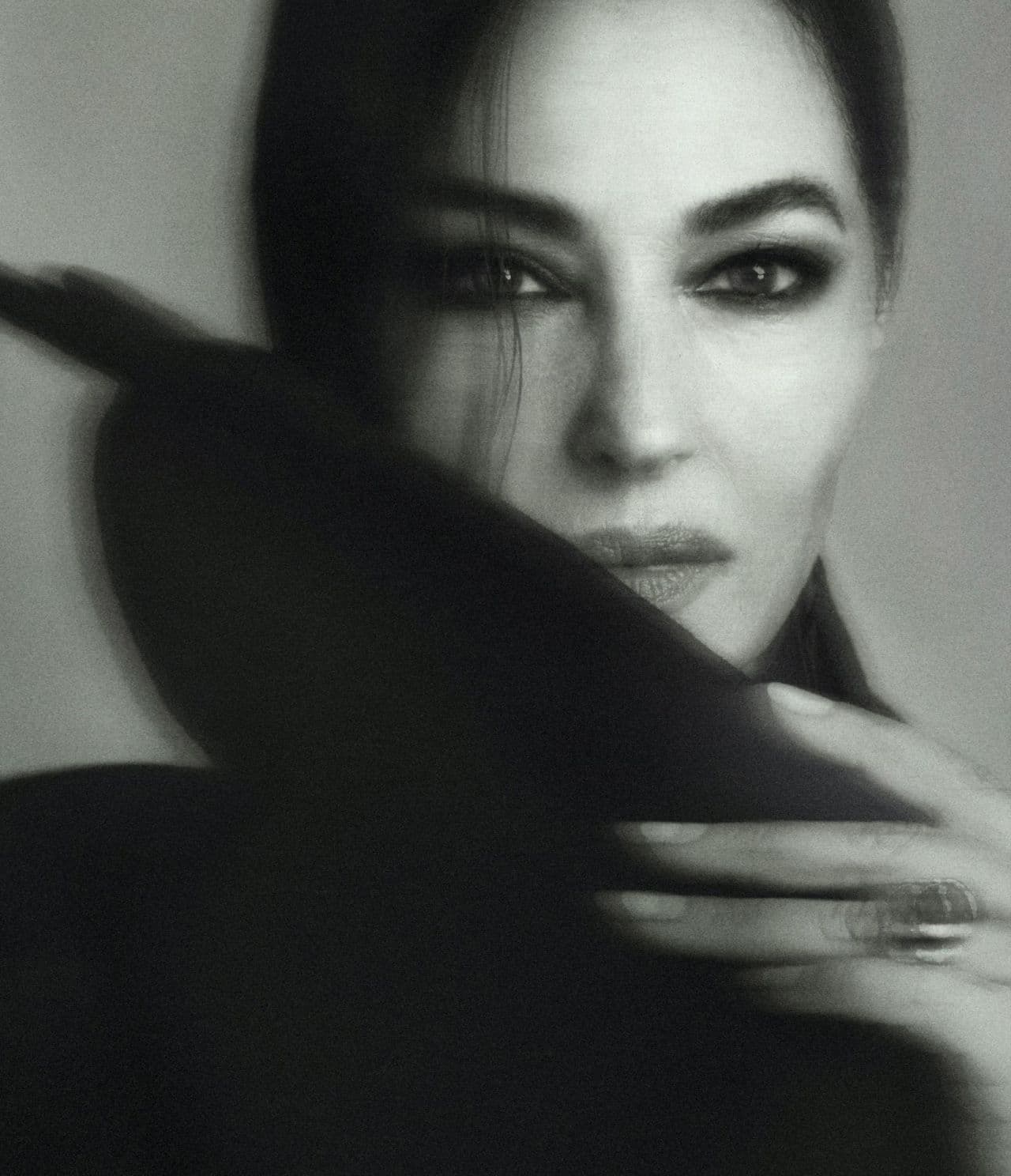 A poised editorial portrait from Monica Bellucci’s Harper’s Bazaar Spain September 2023 feature.