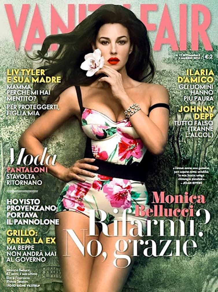Vanity Fair Lady, 2012 Model : Monica Bellucci Photographer: Signe Vilstrup / Artsphere Make up : Letizia Carnevale Hair : John Nollet