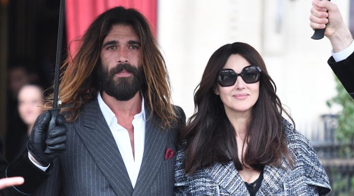 Monica Bellucci and Nicolas Lefebvre at Paris Fashion Week
